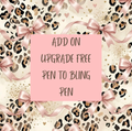With every cup purchase you get a free pen of your choice. You can upgrade to a bling pen!