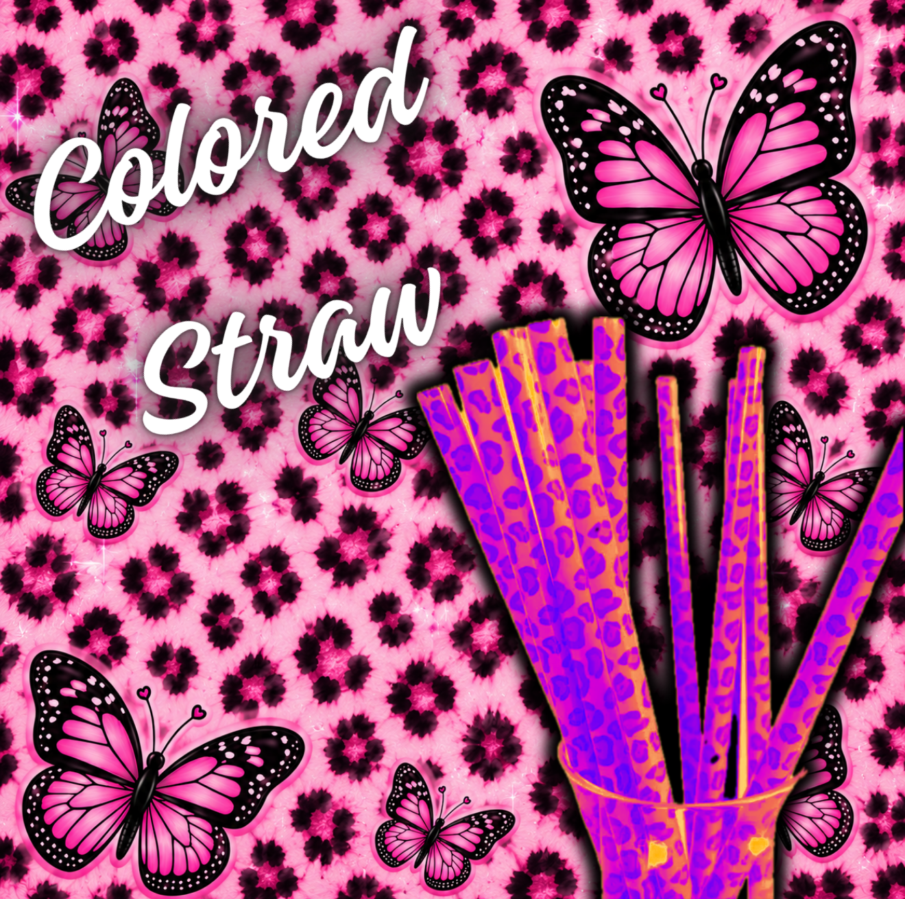 Add a colored or printed straw for the perfect pop of color to your tumbler