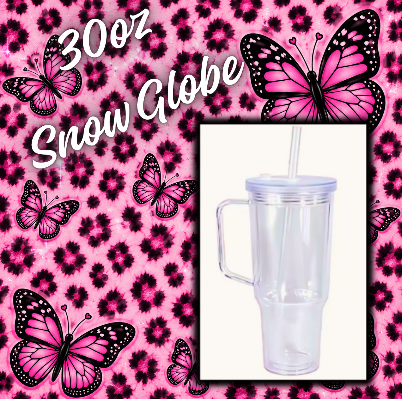 30oz snow globe. Choose your cup wrap, colors, glitters and solution on live!!