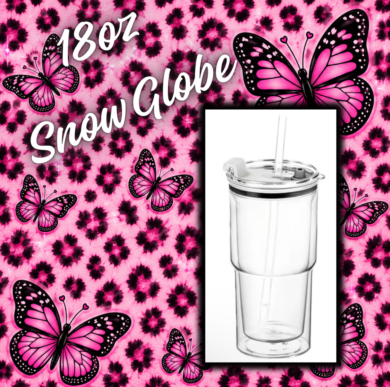 18oz acrylic snow globe tumbler. Choose your wrap, colors and solution on live!