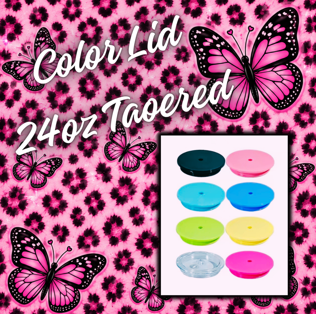 Add a pop of color with a colored lid for your 24oz tapered snow globe tumbler!